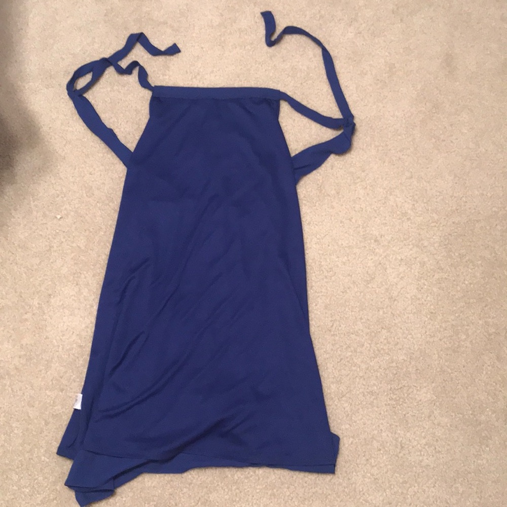 Navy Halter Tie Swing Dress